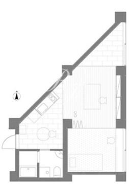三組坂flat 1fA 間取り図