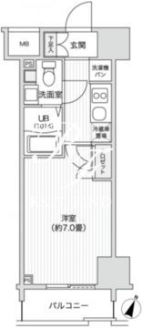 レジディア笹塚2 1102 間取り図