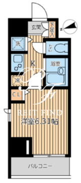シティスパイア新富町 602 間取り図