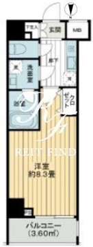 ガリシアレジデンス芝公園 802 間取り図