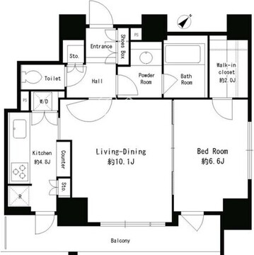 パークタワー芝浦ベイワードアーバンウイング 1901 間取り図