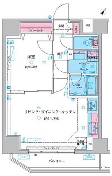 ジェノヴィア三ノ輪3スカイガーデン 201 間取り図
