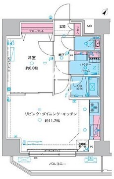 ジェノヴィア三ノ輪3スカイガーデン 401 間取り図