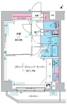 ジェノヴィア三ノ輪3スカイガーデン 1201 間取り図