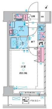 ジェノヴィア三ノ輪3スカイガーデン 101 間取り図