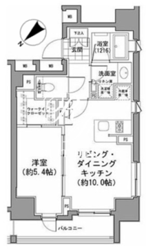 パークハビオ八丁堀 1104 間取り図
