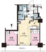 プライムパークス品川シーサイドザ ・タワー 2601 間取り図