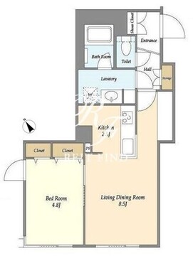 ミリアレジデンス南麻布 402 間取り図
