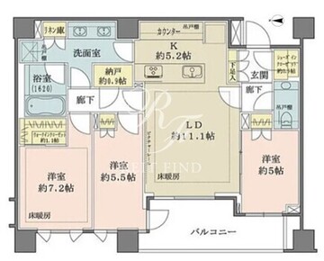 ザ・パークハウス千代田六番町 702 間取り図