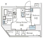 クラリティア文京湯島 603 間取り図