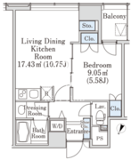 プラティーヌ新宿新都心 1302 間取り図