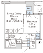プラティーヌ新宿新都心 1602 間取り図