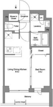 コンフォリア戸越公園 202 間取り図