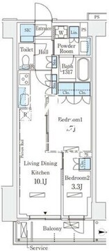 ロイヤルパークス赤羽サウス 203 間取り図