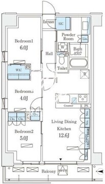 ロイヤルパークス赤羽サウス 208 間取り図
