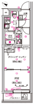 レガリス武蔵小山 101 間取り図