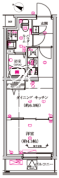 レガリス武蔵小山 303 間取り図