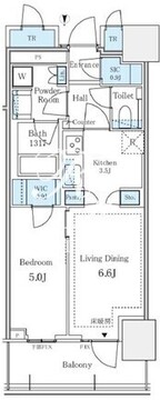 パークタワー西新宿 813 間取り図