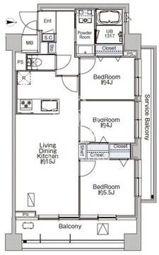 プロシード池上 611 間取り図