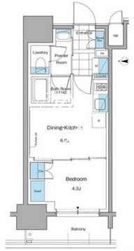 ルフォンプログレ本郷三丁目 202 間取り図