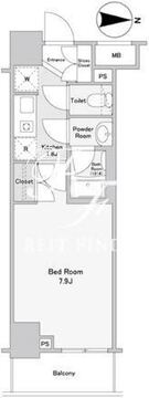 カッシア両国 804 間取り図