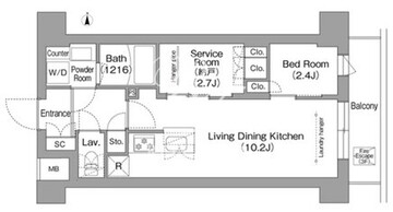 コンフォリア・リヴ南品川 305 間取り図