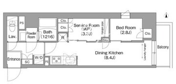 コンフォリア・リヴ南品川 307 間取り図