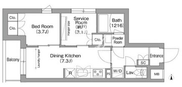 コンフォリア・リヴ南品川 320 間取り図