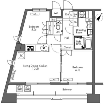 プラウドフラット三軒茶屋 1003 間取り図