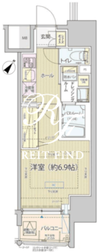 レビスタ白金高輪 504 間取り図