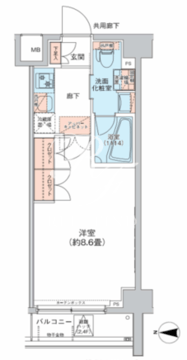 オルタナ菊川1 305 間取り図