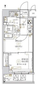 ガリシア亀戸 202 間取り図