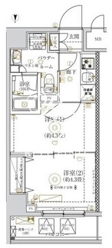 ガリシア亀戸 302 間取り図
