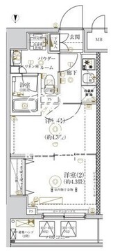 ガリシア亀戸 502 間取り図