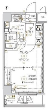 ガリシア亀戸 802 間取り図
