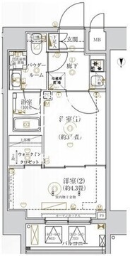 ガリシア亀戸 401 間取り図