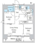 デュオフラッツ浅草蔵前 502 間取り図