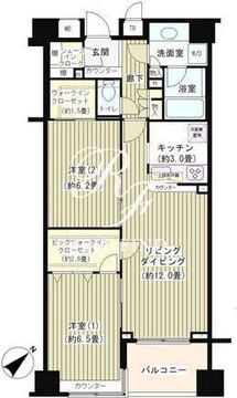 KDXレジデンス日本橋水天宮 203 間取り図