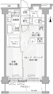 メゾンカルム市谷仲之町 405 間取り図