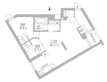 グランデュオ梅ヶ丘 202 間取り図