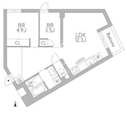 グランデュオ梅ヶ丘 301 間取り図 ?>