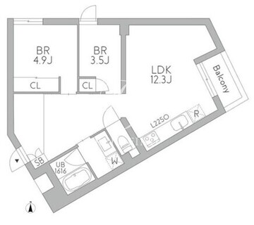 グランデュオ梅ヶ丘 301 間取り図
