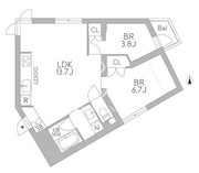 グランデュオ梅ヶ丘 401 間取り図 ?>