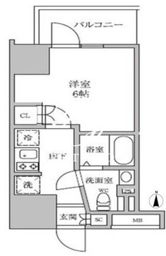レジディア蒲田4 505 間取り図