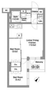 コンフォリア・リヴ渋谷本町 305 間取り図