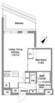 コンフォリア・リヴ渋谷本町 402 間取り図