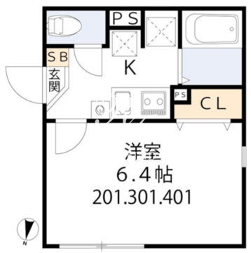 グラシア・ベイ大森 301 間取り図