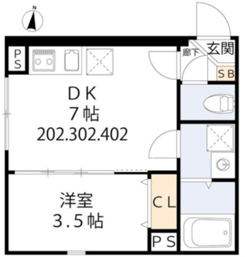 グラシア・ベイ大森 202 間取り図