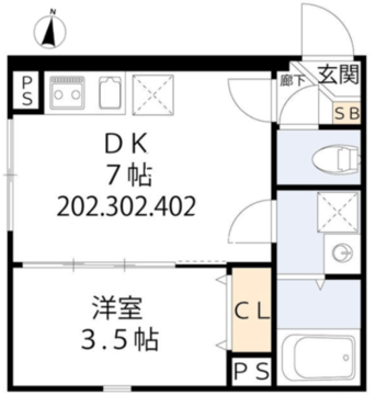 グラシア・ベイ大森 402 間取り図