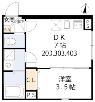 グラシア・ベイ大森 203 間取り図